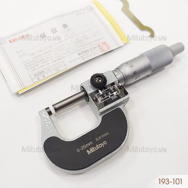Panme đo ngoài hiển thị số 0-25mm/0.01mm Mitutoyo 193-101