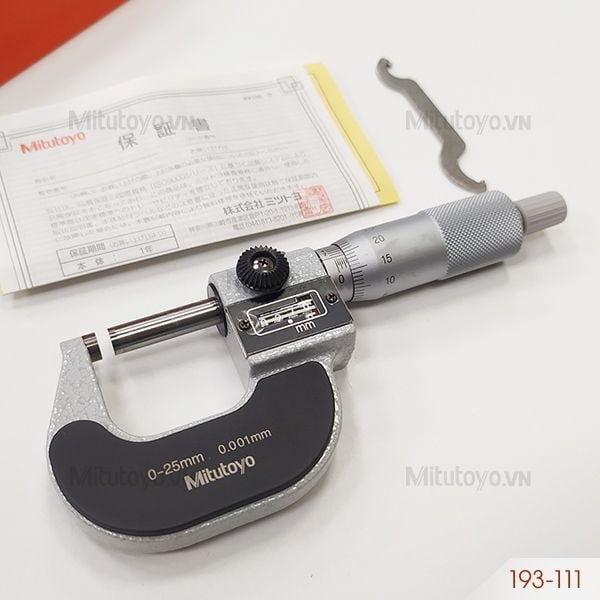 Panme đo ngoài hiển thị số 0-25mm/0.001mm Mitutoyo 193-111