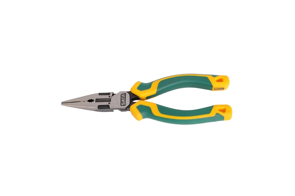 Kìm cắt dây kim loại mũi cong SATA 6 inch 70121D - HIGH LEVERAGE LONG NOSE PLIERS 6