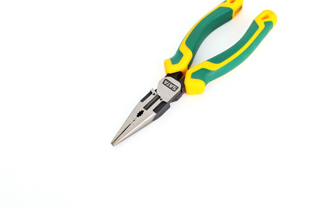 Kìm cắt dây kim loại mũi cong SATA 6 inch 70121D - HIGH LEVERAGE LONG NOSE PLIERS 6
