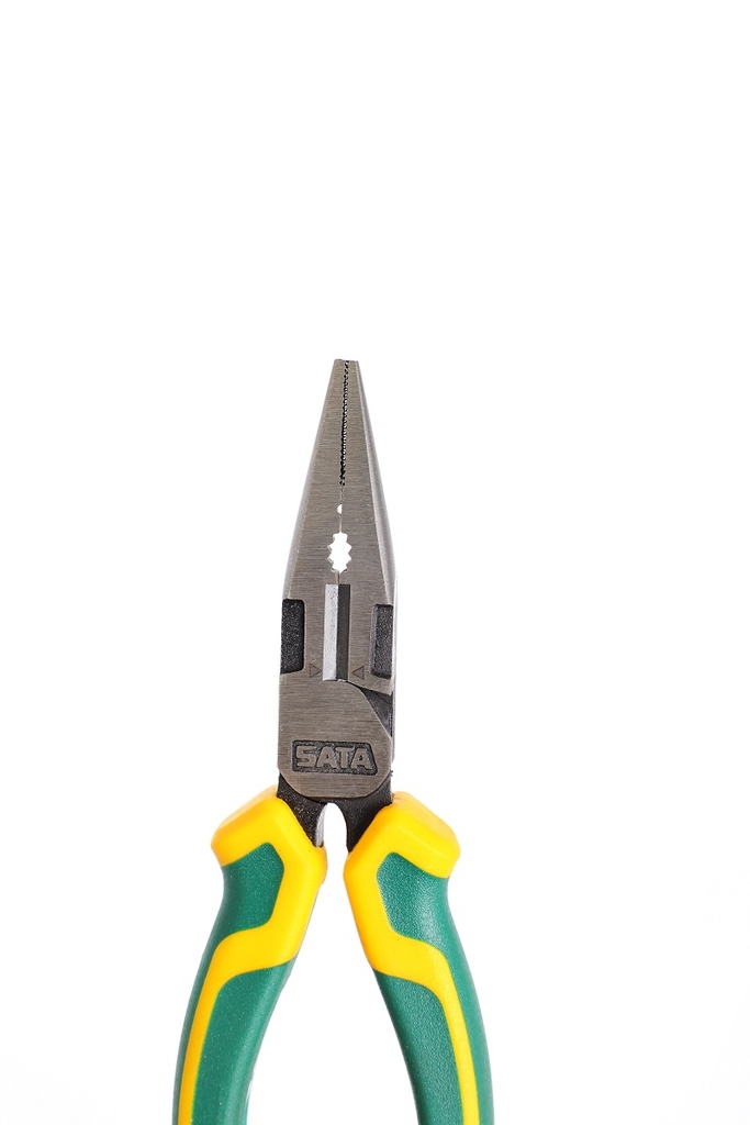 Kìm cắt dây kim loại mũi cong SATA 6 inch 70121D - HIGH LEVERAGE LONG NOSE PLIERS 6