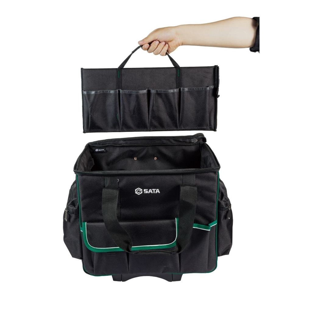 Túi xách có bánh xe và tay đẩy SATA 430*240*380mm 95188 - Trolley Tool Bag