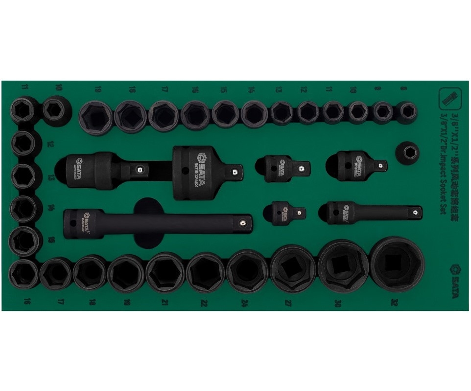 Bộ đầu cờ lê đen SATA 1 bộ 36 cái 09914