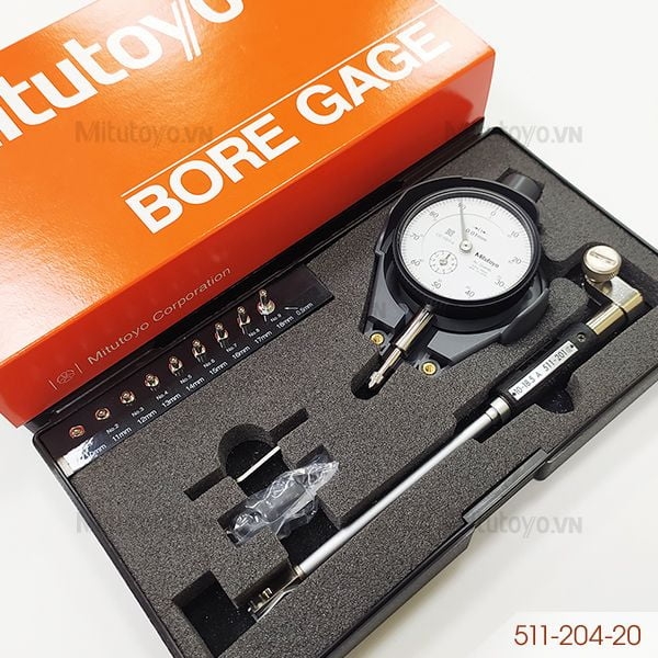 Bộ đồng hồ đo lỗ 10-18.5mm/0.01mm Mitutoyo 511-204-20