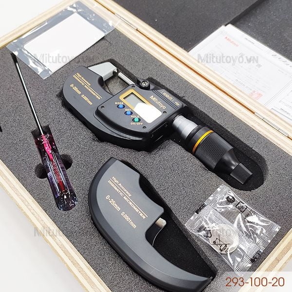 Panme điện tử đo ngoài 0-25mm/0.0001mm Mitutoyo 293-100-20