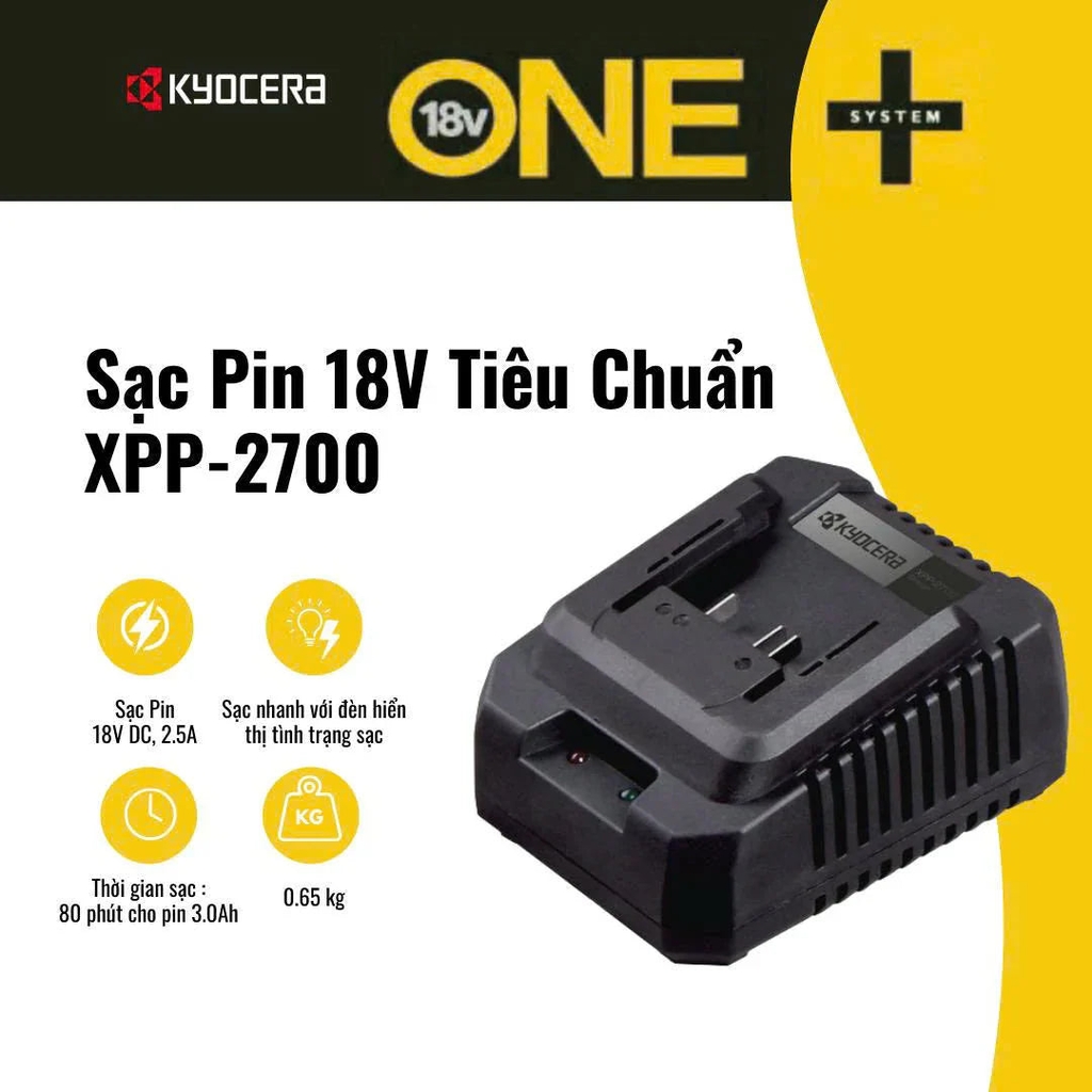 Máy Khoan 3 Chức Năng 18V Tiêu Chuẩn Kyocera - BRHX-1800 (Combo Pin + Sạc)