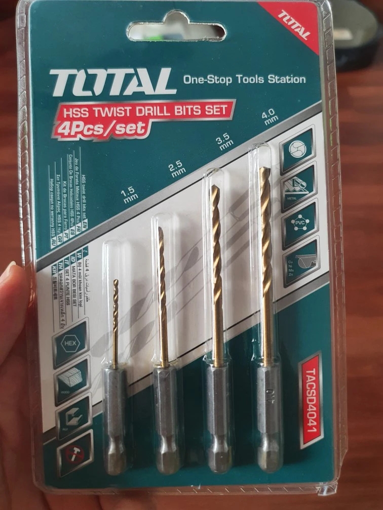 Bộ mũi khoan kim loại đuôi gài TACSD4041 TOTAL