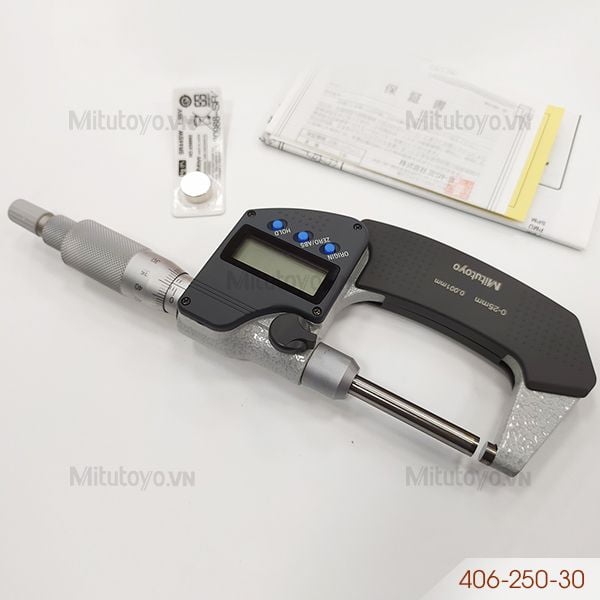 Panme điện tử đo ngoài không xoay 0-25mm/0.001mm Mitutoyo 406-250-30