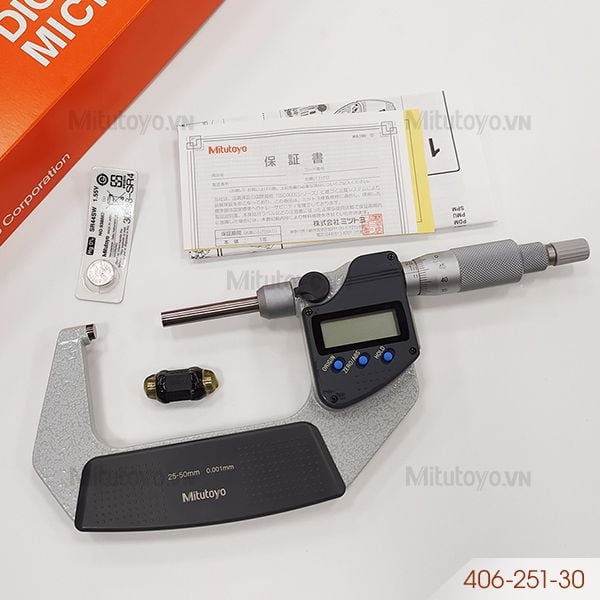 Panme điện tử đo ngoài không xoay 25-50mm/0.001mm Mitutoyo 406-251-30