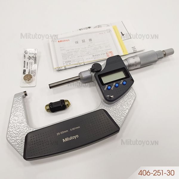 Panme điện tử đo ngoài không xoay 25-50mm/0.001mm Mitutoyo 406-251-30
