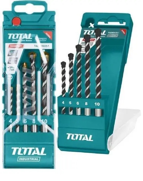 Bộ 5 mũi khoan bê tông đuôi trơn TACSD5051 TOTAL