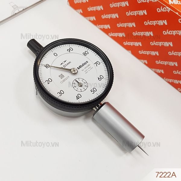 Thước đo sâu đồng hồ 0-10mm/0.01mm đế tròn 16mm Mitutoyo 7222A