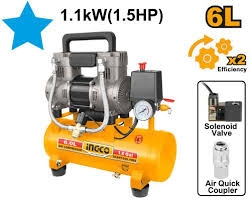 Máy Nén Khí Không Dầu 6L- 1100W(1.5Hp) ACS111062 INGCO