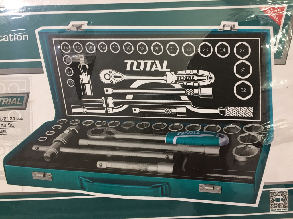 Bộ 24 cái socket (1/2 inch) & cần 2 chiều THT141253 TOTAL