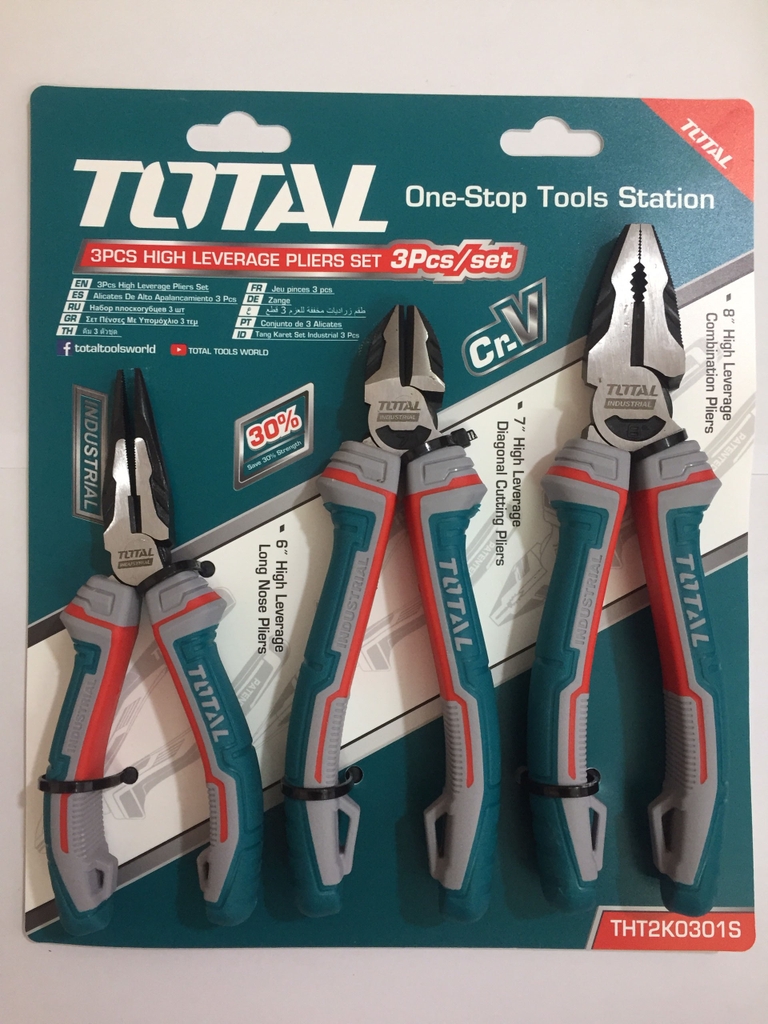 Bộ 3 kềm răng, cắt và nhọn cao cấp THT2K0301S TOTAL