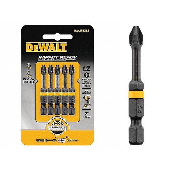 Bộ 5 mũi vít PH2 Dewalt DWA2PH2IR5-Z (Chất liệu Cr-mo)