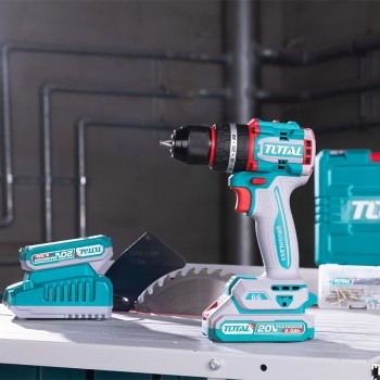 Bộ 165 món bao gồm máy khoan búa không chổi than dùng pin 20v TIDLI20668 THKTHP11652 TOTAL