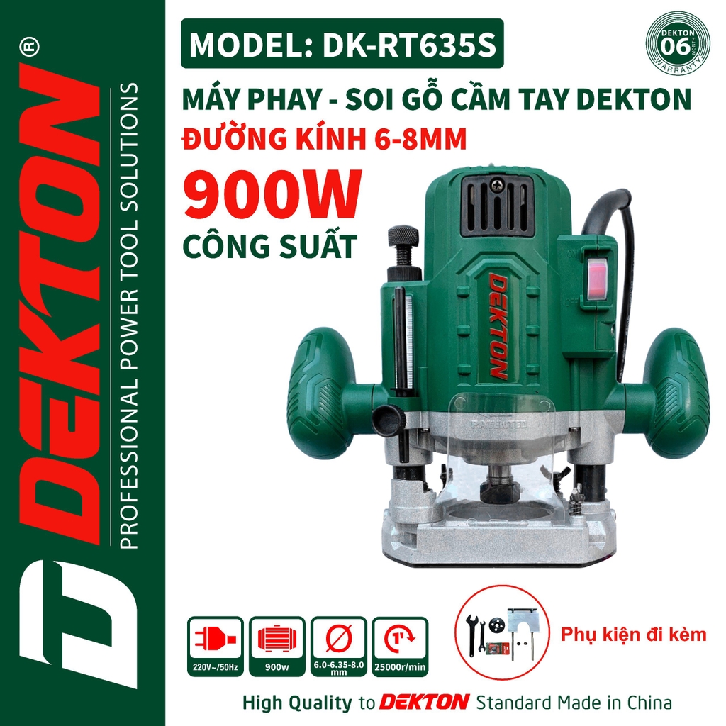 Máy phay gỗ dùng điện Dekton DK-RT635S 