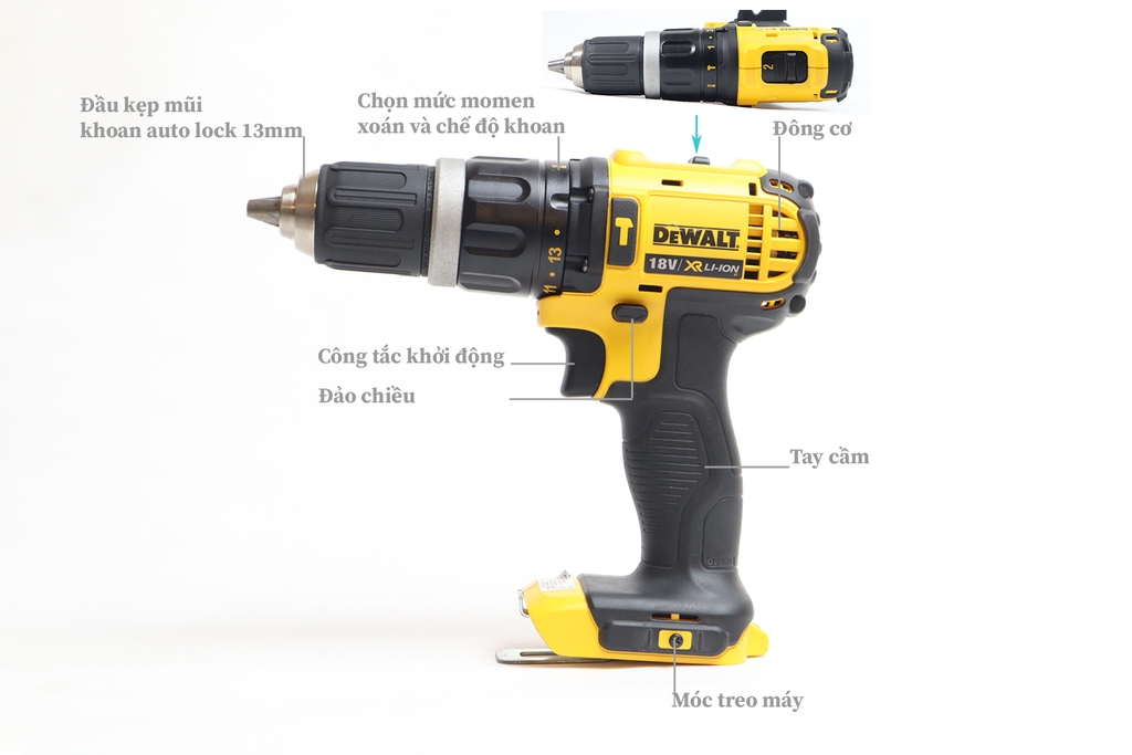 Thân Máy khoan vặn vít pin 18V Dewalt DCD785N