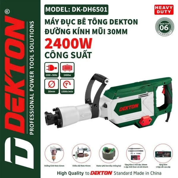 Máy đục bê tông dùng điện Dekton DK-DH6501