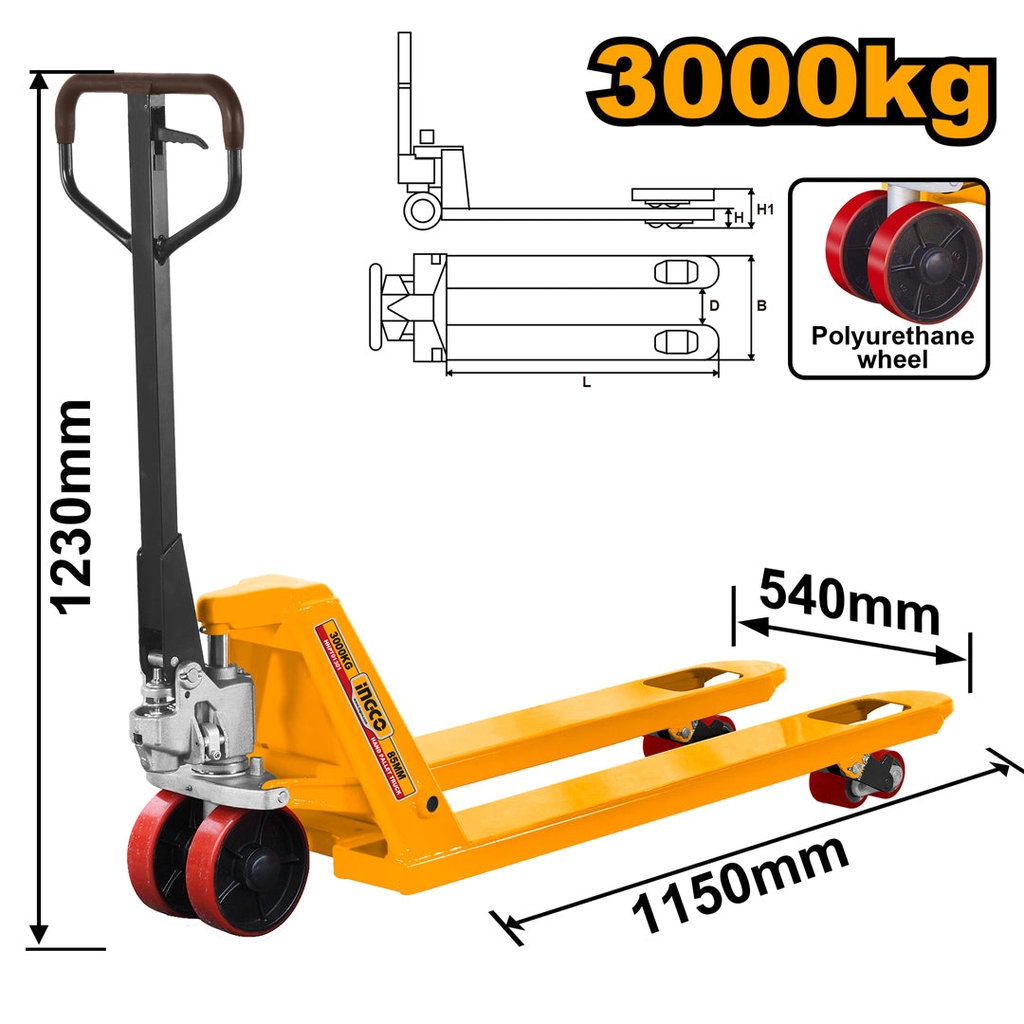 Xe Nâng Tay 3T HHPT01301 INGCO
