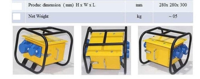 Hộp nguồn ổ cắm công nghiệp thi công 1 pha -Tủ điện thi công xách tay