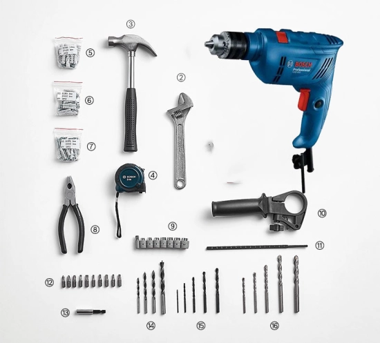 Máy khoan động lực GSB 600 (Bộ 100 món) Bosch 06011A03K1