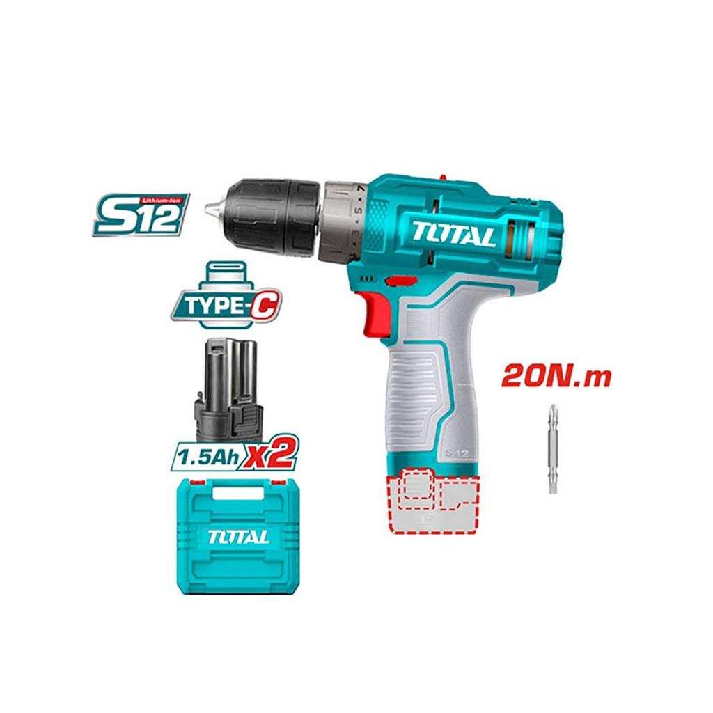 Máy khoan pin Lithium-ion 12V (không kèm sạc) TDLI12202 TOTAL