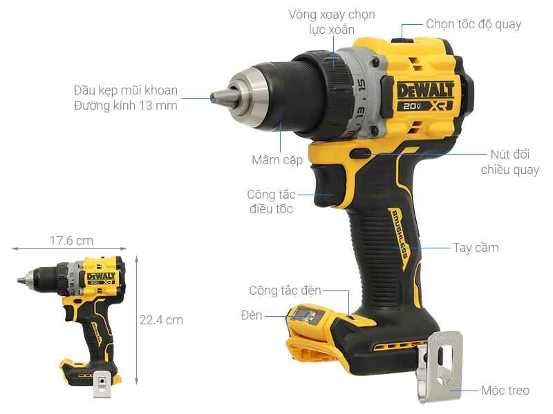 Máy khoan dùng pin Dewalt DCD800N-B1