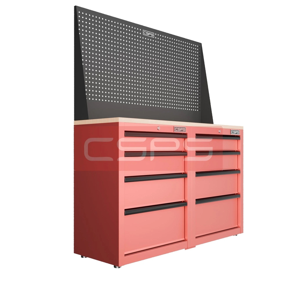 Tủ dụng cụ 122cm - 08 hộc kéo màu đen/đỏ CSPS VNDTC61002BB1-8