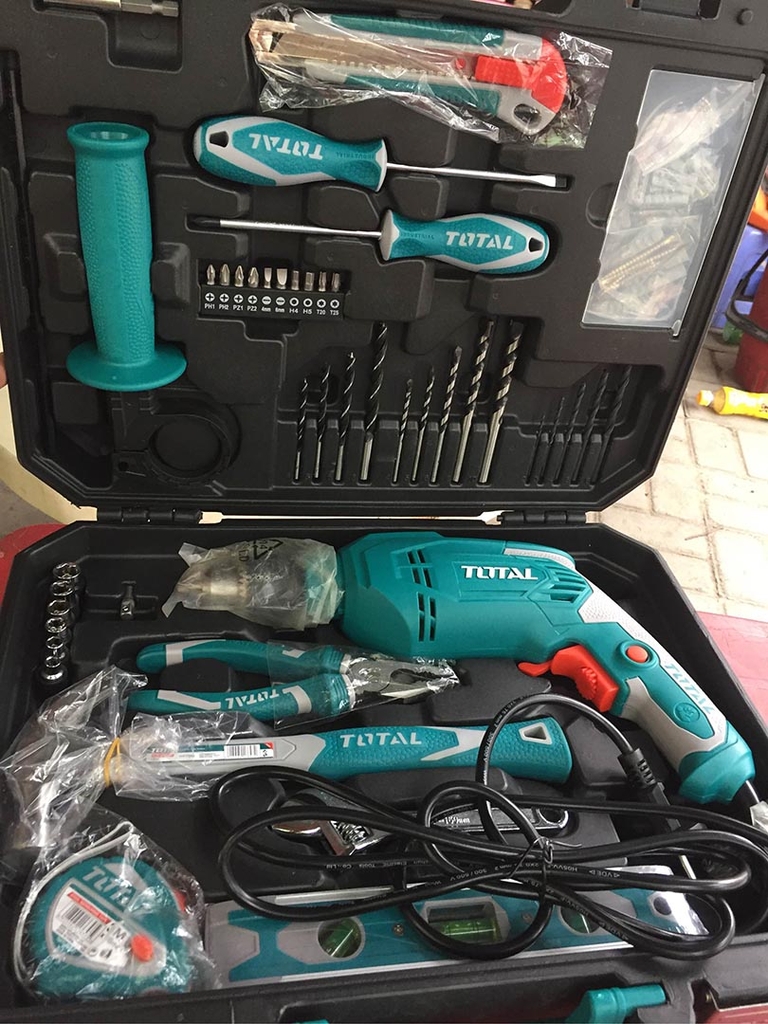 Bộ máy khoan búa 101 món 650W THKTHP1012E TOTAL