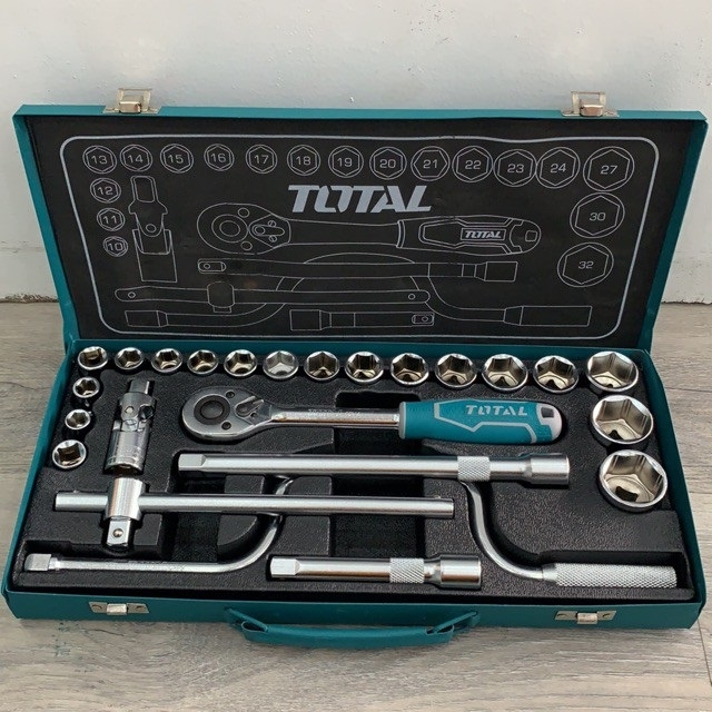 Bộ 24 cái socket (1/2 inch) & cần 2 chiều THT141253 TOTAL