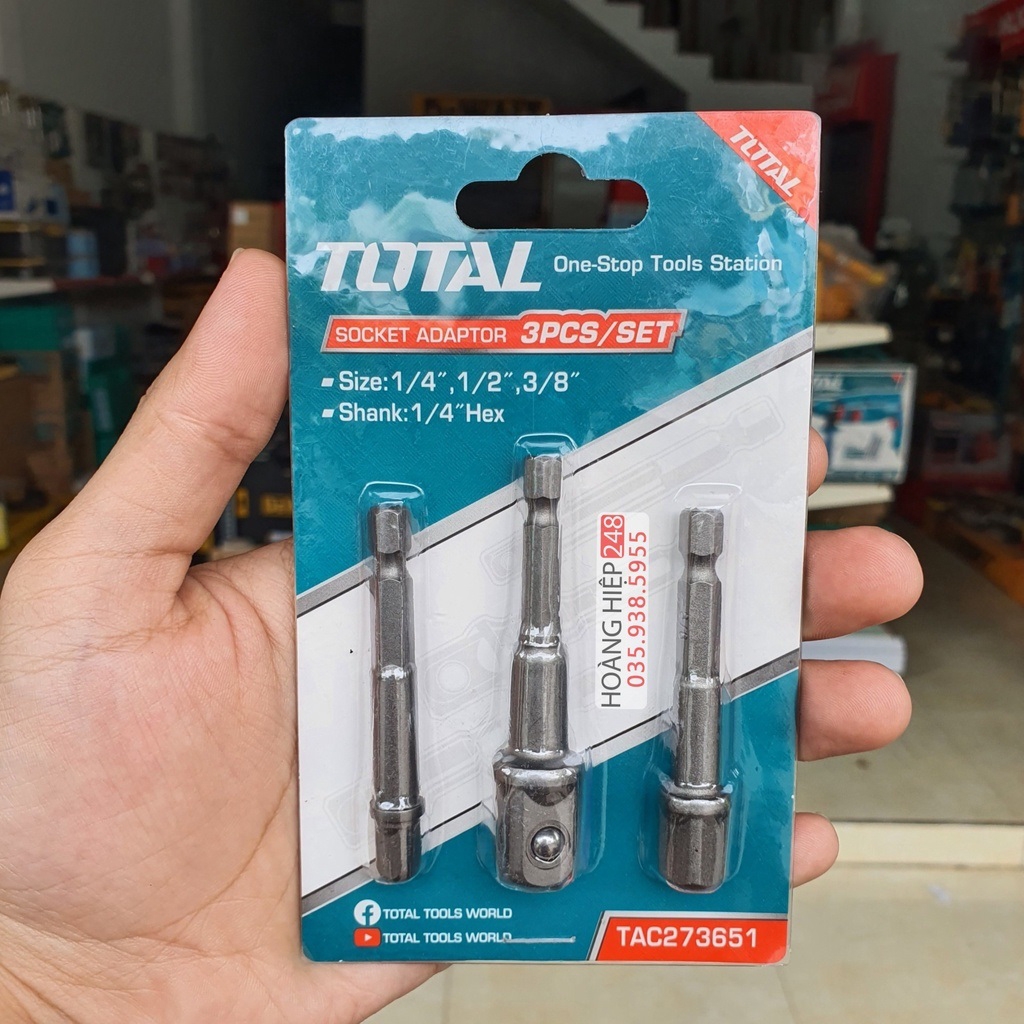 Bộ 3 đầu chuyển vặn tuýp TAC273651 TOTAL