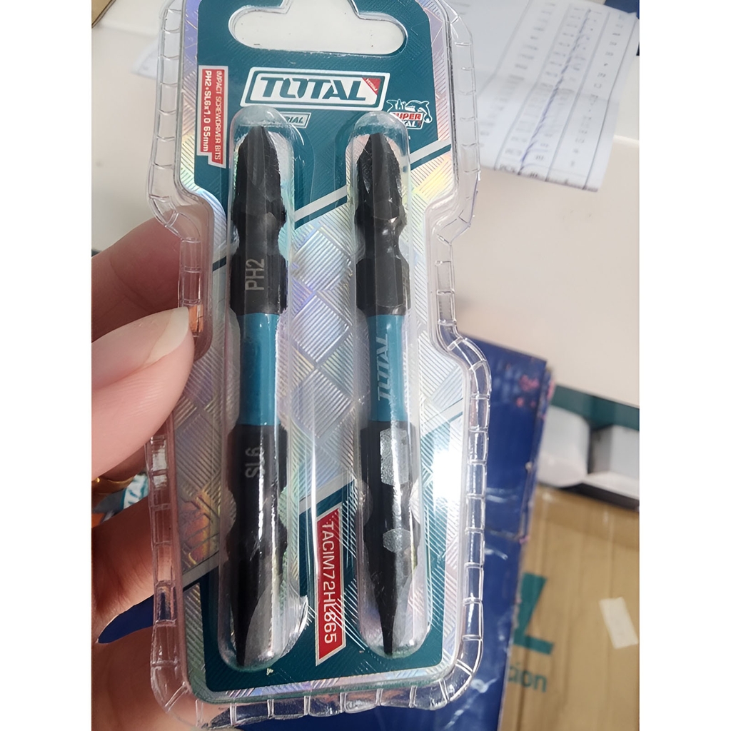 Bộ 2 mũi bắt vít PH2+SL6, 65mm TACIM72HL665 TOTAL