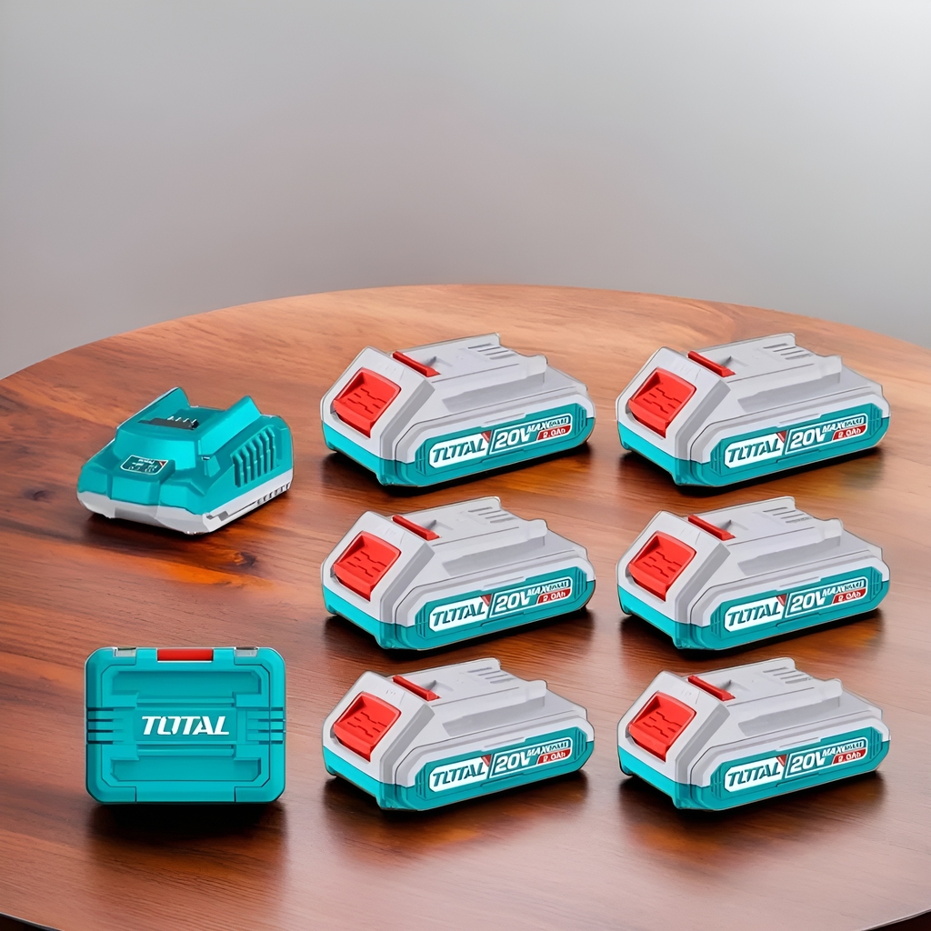 Bộ 6 pin TFBLI20011 và 1 sạc TFCLI2001 dùng pin Lithium-Ion 20V TFBCLI20611 TOTAL