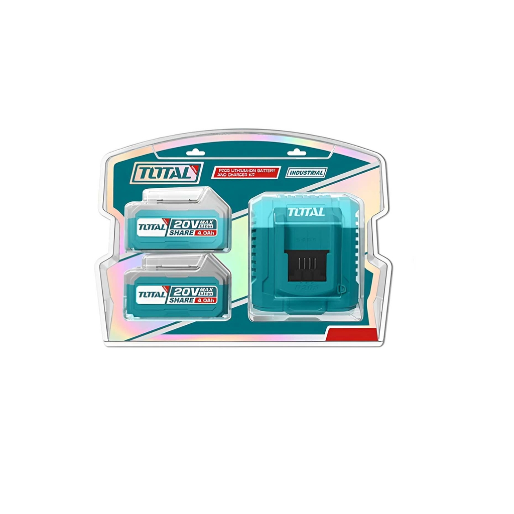 Bộ 2 pin TFBLI20011 và 1 sạc TFCLI2001 dùng pin  20V TFBCPK1222 TOTAL