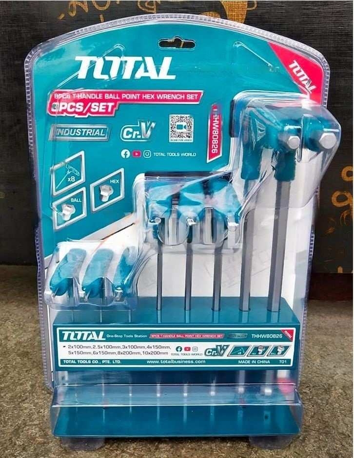 Bộ 8 chìa vặn lục giác tròn tay cầm T THHW80826 TOTAL