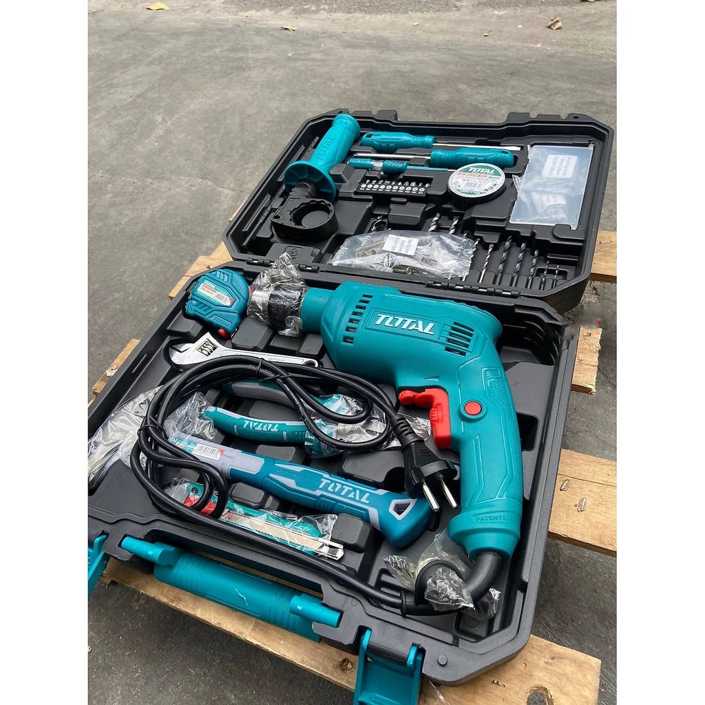 Bộ 115 món bao gồm máy khoan búa TG1061356E THKTHP1152C TOTAL