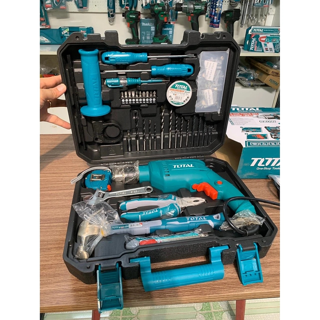 Bộ 115 món bao gồm máy khoan búa TG1061356E THKTHP1152C TOTAL