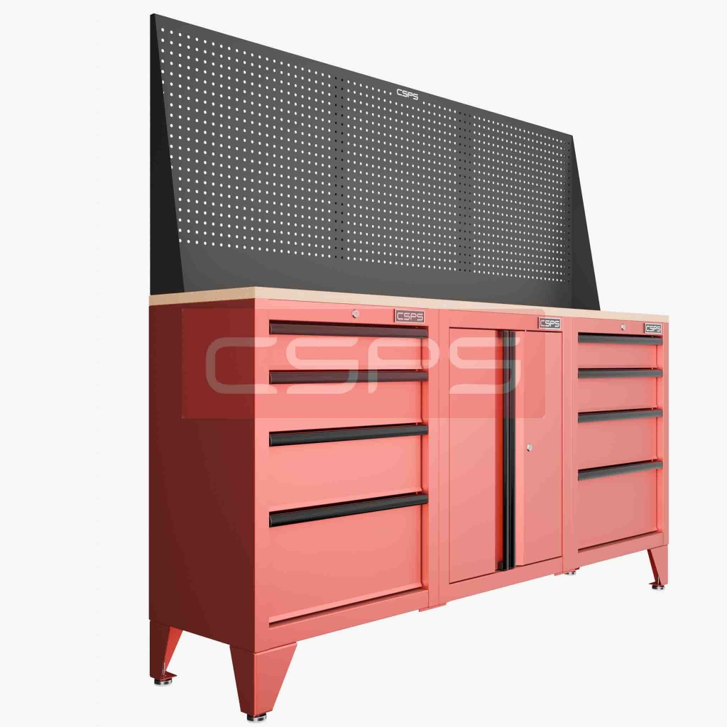Tủ dụng cụ 183cm - 3 tủ màu đen/đỏ - 08 hộc kéo CSPS VNDTC61003BB1-8