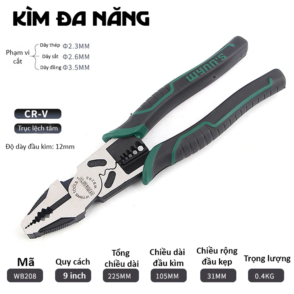 Kìm răng đa năng cao cấp 9 inch Wynn's WB208