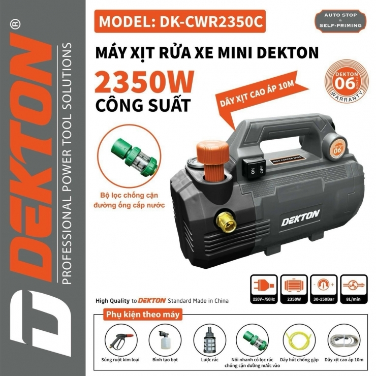 Máy rửa xe chỉnh áp dùng điện Dekton DK-CWR2350C