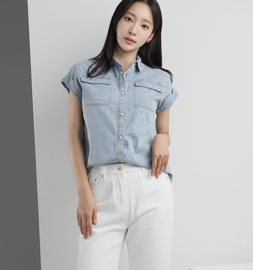 Áo sơ mi bò mài nam ngắn tay AXH113 Shop áo xuân hè #25 Áo sơ mi bò mài nam ngắn tay AXH113 Shop áo xuân hè