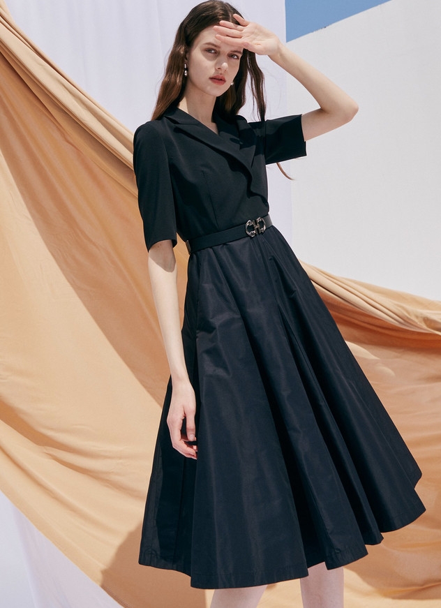 Váy Thiết Kế Đẹp Cao Cấp - Váy Phối Nơ Cổ Ren Chất Đũi Xước Hàn Quốc - Hali  Shop | Shopee Việt Nam