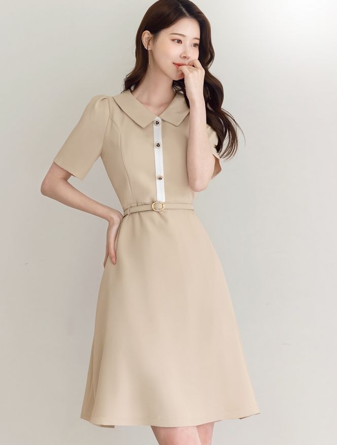 Váy đầm cổ tim vạt chồng dáng xòe Hàn Quốc màu xanh bạc hà/ vàng AMORS V019  đẹp chuẩn form | Lazada.vn