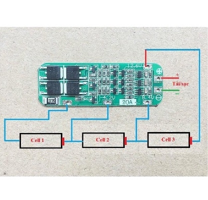 Mạch sạc và bảo vệ pin 3cell 20A