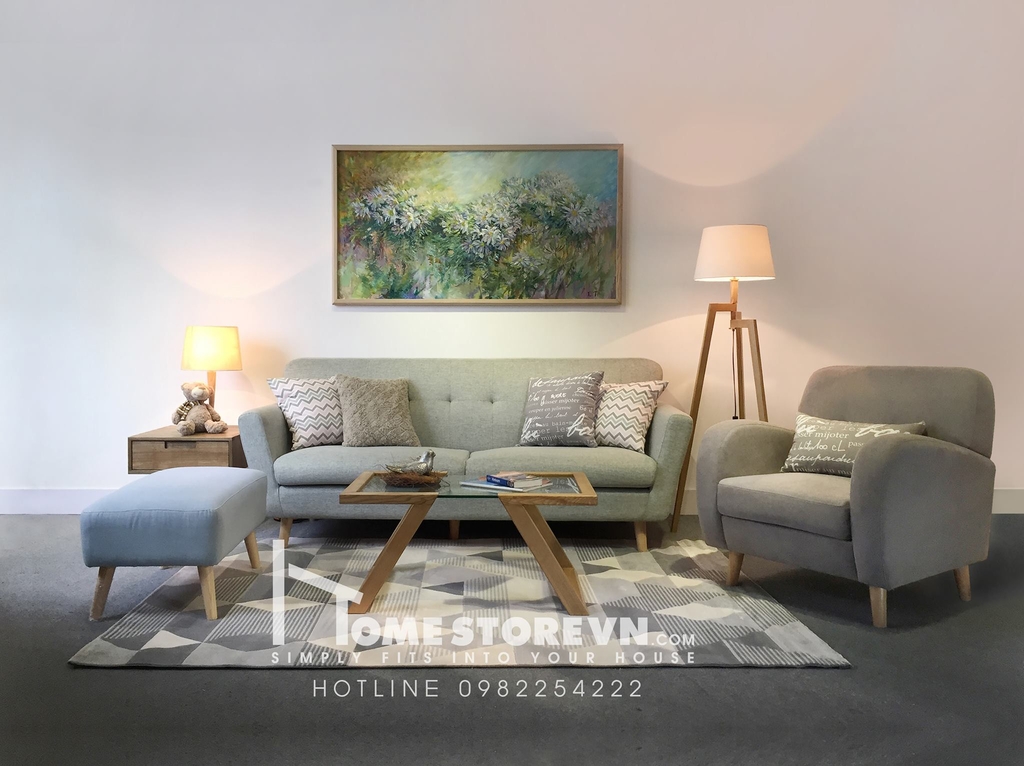 Sofa nỉ tay chéo dài 2m - SF16