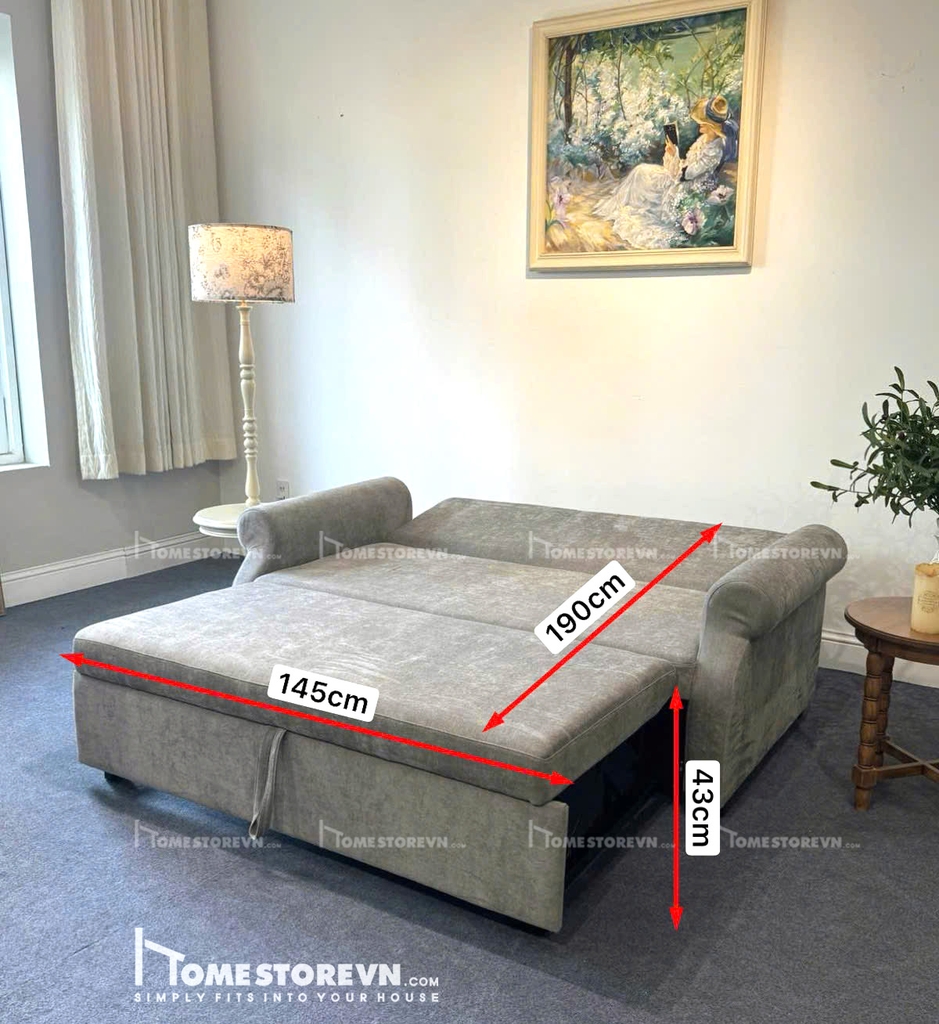 Sofa bed Vintage tay cuộn 1m8 - SF25