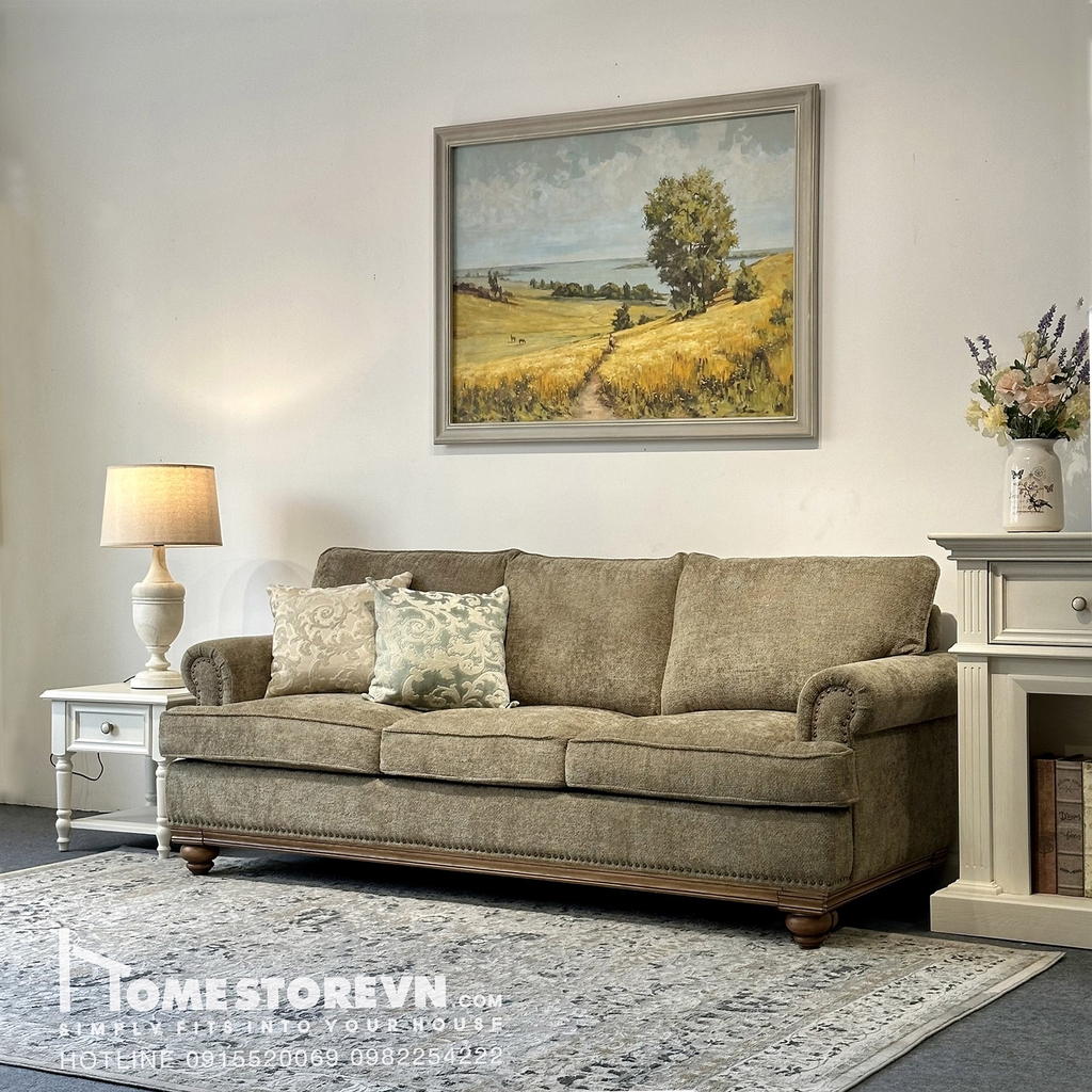 Sofa tay cuộn âm lưng kép dài 2m2 - SF24