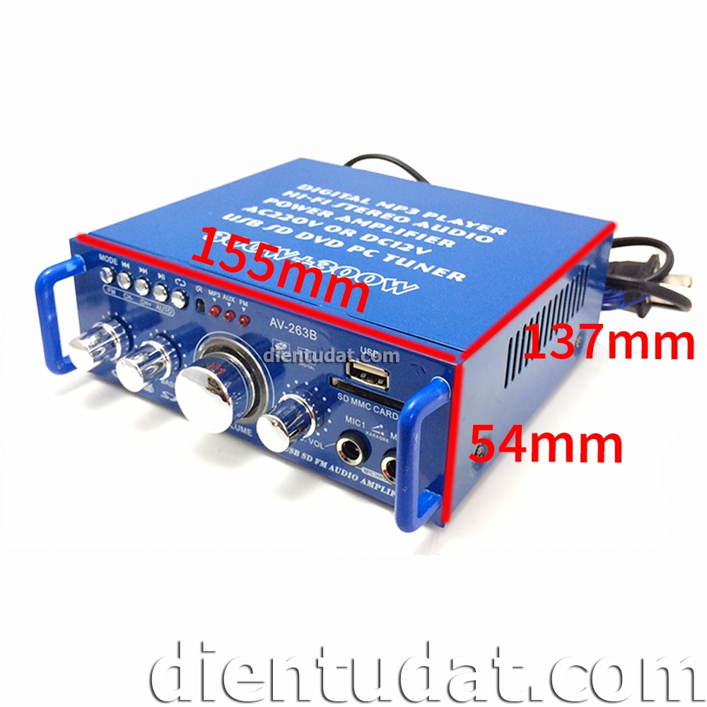 Bộ Amplifier Karaoke Bluetooth 220VAC Điện Tử DAT